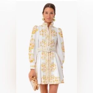 Floral White and Yellow Dress